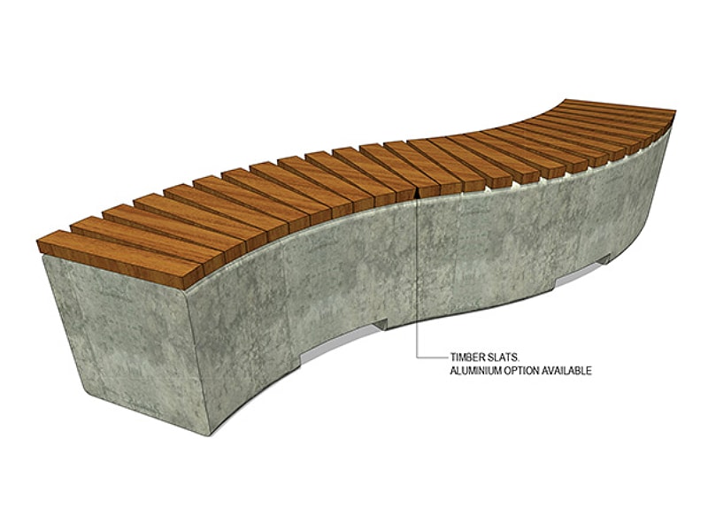 Curved sales bench seat